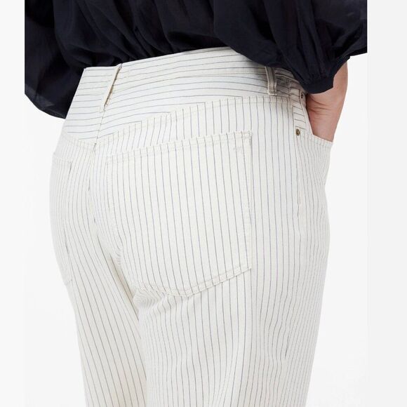 Madewell NU019 ivory and gray striped Low-Slung Baggy Jeans - Picture 5 of 8